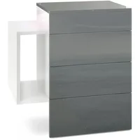 Vladon Nachttisch, Grau, Holzwerkstoff, 60x63x36 cm, Schlafzimmer, Nachttische