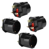 Intirilife 4x Steckdosen Adapter in SCHWARZ - 4er Set UK Typ G auf EU Schuko Steckdosen Stromadapter Reisestecker für z.B. UK, Irland, Singapur, Malaysia - Typ G Reiseadapter Netzstecker Converter