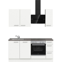 nobilia® elements Küchenzeile "elements premium", vormontiert, Ausrichtung wählbar, Breite 180 cm, ohne E-Geräte grau|weiß