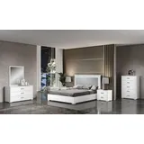 JVmoebel Schlafzimmer-Set Holz Nachtkommode in Weiß – stilvolles Design aus Italien, (3-tlg., 3-teilig), Made in Italy weiß