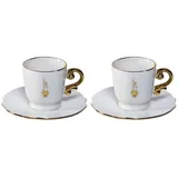 Bialetti Set 2 Tassen inkl. Untertassen Pure Gold