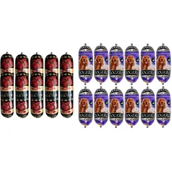Premium Hektor Hundefutter Riegel mit Rindfleisch 10x900g + Dogero mit Ente 12x450g