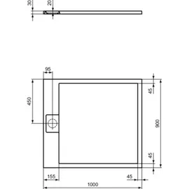 Ideal Standard Ultra Flat S i.life Rechteck-Brausewanne, T5231FT,