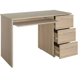 vogl möbelfabrik Schreibtisch VOGL MÖBELFABRIK "Tobi, wahlweise mit 3 Schubkästen oder 1 Schubkasten/1 Tür", braun (buchefarben), B:115cm H:73cm T:56cm, Tische, Schreibtisch, optional mit Tastaturauszug, Breite 115 cm