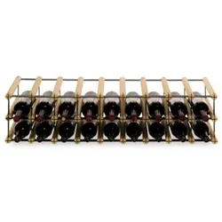 PROREGAL Modulares Weinregal VINOTECA MOD METAL | HxBxT 22,5x92,5x24,5cm | 9x2 Flaschen | Massives Kiefernholz | Natur | Flaschenregal