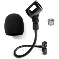 useful additions Schwanenhals-Mikrofonhalter mit Mikrofon-Schaumstoffabdeckung, flexibler Mikrofonständer mit Schreibtischhalterung, Armklemme und Mikrofonklemme, ideal für Rednerpult, Klavier,