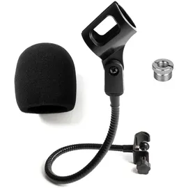 useful additions Schwanenhals-Mikrofonhalter mit Mikrofon-Schaumstoffabdeckung, flexibler Mikrofonständer mit Schreibtischhalterung, Armklemme und Mikrofonklemme, ideal für Rednerpult, Klavier,