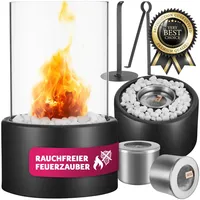 tectake® Bioethanol Tischkamin, Terrassen und Balkon Deko, Garten Deko Tischfeuer mit Ethanol, Wohnungs Zubehör oder Outdoor Camping Gadgets, Tischdeko für Wohnzimmer oder draußen