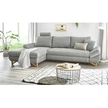 furn.design Ecksofa Struktur-Stoff 284 cm Silber