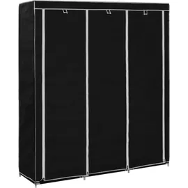 vidaXL Kleiderschrank mit Fächern 150 x 175 x 45 cm Schwarz
