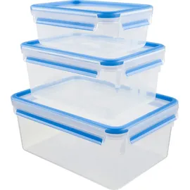Emsa Clip&Close rechteckig Aufbewahrungsbehälter-Set, 3-tlg. blau 508567