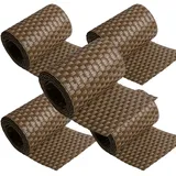 nyvi Polyrattan Sichtschutzstreifen Privafence 255 x 19 cm - Sichtschutz für Doppelstabmatten Zaun Farbe:Braun;Anzahl:5