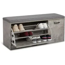 Mondeer Schuhbank 100 x 30 x 46 cm grau / grau