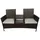 vidaXL 2-Sitzer-Gartensofa 2 x 1 x 0 cm Braun