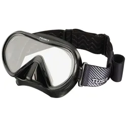 Tusa - Ino - Tauchmaske mit Fabric Strap Maskenband - Farbe: Schwarz
