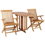 Mr. Deko Gartenmöbelset Teak Sessel Andover & Tisch Balcony