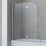 Schulte Duschabtrennung für Badewanne Breathe, 2-teilig, 5 mm Sicherheitsglas (ESG) Klar hell, Profile und Scharniere in Chromoptik