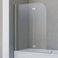 Schulte Duschabtrennung für Badewanne Breathe, 2-teilig, 5 mm Sicherheitsglas (ESG) Klar hell, Profile und Scharniere in Chromoptik
