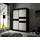altdecor Kleiderschrank mit Lacobel-Schiebetüren, kugelgelagerte Führungsschienen und Aluminium- Leisten 120 cm Schwarz / Weiß / Lacobel Schwarz - Schwarz/Weiß