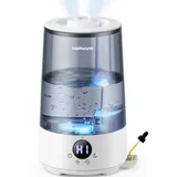 Homvana Luftbefeuchter Schlafzimmer Top-Fill, 3.6L 360°Cool Mist 34H Dauerhaft, Ruhig 16dB (SilentSpary Tech) Klein, Luftbefeuchter Pflanzen, Growtent, Pflanzenbefeuchter, Humidifier Plants (Grau)