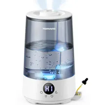 Homvana Luftbefeuchter Schlafzimmer Top-Fill, 3.6L 360°Cool Mist 34H Dauerhaft, Ruhig 16dB (SilentSpary Tech) Klein, Luftbefeuchter Pflanzen, Growtent, Pflanzenbefeuchter, Humidifier Plants (Grau)