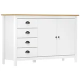 vidaXL Sideboard Hill Weiß 130x40x80 cm Massivholz Kiefer