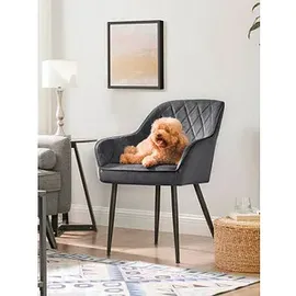 Songmics Sessel dunkelgrau schwarz Stoff, 1 St.