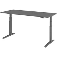 Bümö Schreibtisch, Graphit, Graphit, Nachbildung, Rechteckig, 180x74x80 cm, FSC