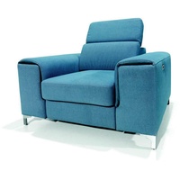 JVmoebel Sessel, Elektrischer Sessel Heimkino Relax Club Fernseh 1 Sitzer Relax Fußstütze Sofa blau