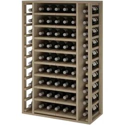 Weinregal der Serie Godello aus massiver Eiche 65 Flaschen mit horizontalen Liegeboxen