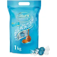 Lindt LINDOR Schokolade 1kg Kugeln Caramel & Salz Beutel Schokolade Salted Caramel Geschenk, 1000 g, 1 St.