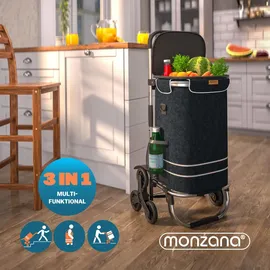 monzana 3in1 Einkaufstrolley schwarz 0,44 m