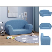 DOTMALL Kindersofa 2-Sitzer Kindersofa Blau Weicher Plüsch Stretch Bequem