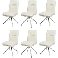 Mendler 6er-Set Esszimmerstuhl HWC-H70, Küchenstuhl Lehnstuhl Stuhl, Stoff/Textil Edelstahl