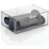 mDesign Organizer Aufbewahrungsbox mit Schublade Schuhbox stapelbar transparent