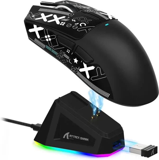 ATTACK SHARK X11 kabellose Gaming-Maus mit Ladestation