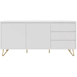 Große Kommode in Weiß und Goldfarben 150 cm breit