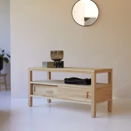 Tikamoon TV Schrank Lowboard 100 cm Braun Teak