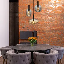 GLOBO Pendelleuchte Hängelampe Esszimmerlampe 3-Flammig Glas Deckenleuchte Designlampe