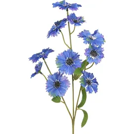 Decoris Kunstblumen Kornblume am Stiel 55cm blau