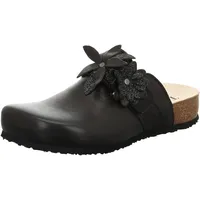 THINK! Damen Julia Nachhaltige Lammfell Pantolette Clog Hausschuhe, 0010 Schwarz Kombi, 40 EU