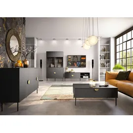 Home Affaire Vitrine BELLOT 106 x 40 x 187 cm Schwarz