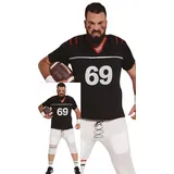 Fiestas Guirca | Quarterback Kostüm für Herren (54-56/XL) - Shirt und Hose für Sportpartys und Feiern - Ideal für Halloween, Karneval und Kostümpartys - Schwarz und Weiß