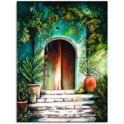 Wandbild ARTLAND "Mediterranes Gartenparadies", grün (farbe bild(er): grün), B:60cm H:80cm, Bilder, als Alubild, Outdoorbild, Leinwandbild, Poster, Wandaufkleber