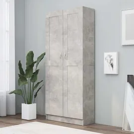 vidaXL Bücherschrank Holzwerkstoff 82,5x30,5x185,5 cm Betongrau 5 Fächer