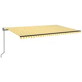 vidaXL Automatisch Gelenkarmmarkise 500 x 350 cm gelb/weiß 3069228