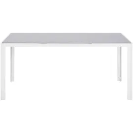 Beliani Catania Gartentisch 160 x 91 x 71 cm Grau/Weiß