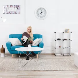 Relaxdays Regalsystem 6 Fächer 96 x 32 x 65 cm Transparent