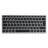 Satechi Slim X1 Bluetooth® Tastatur Schweiz, QWERTZ Anthrazit Multimediatasten, Beleuchtet