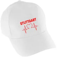 Multifanshop Baseballcap - Stuttgart - Herzschlag - Druck rot